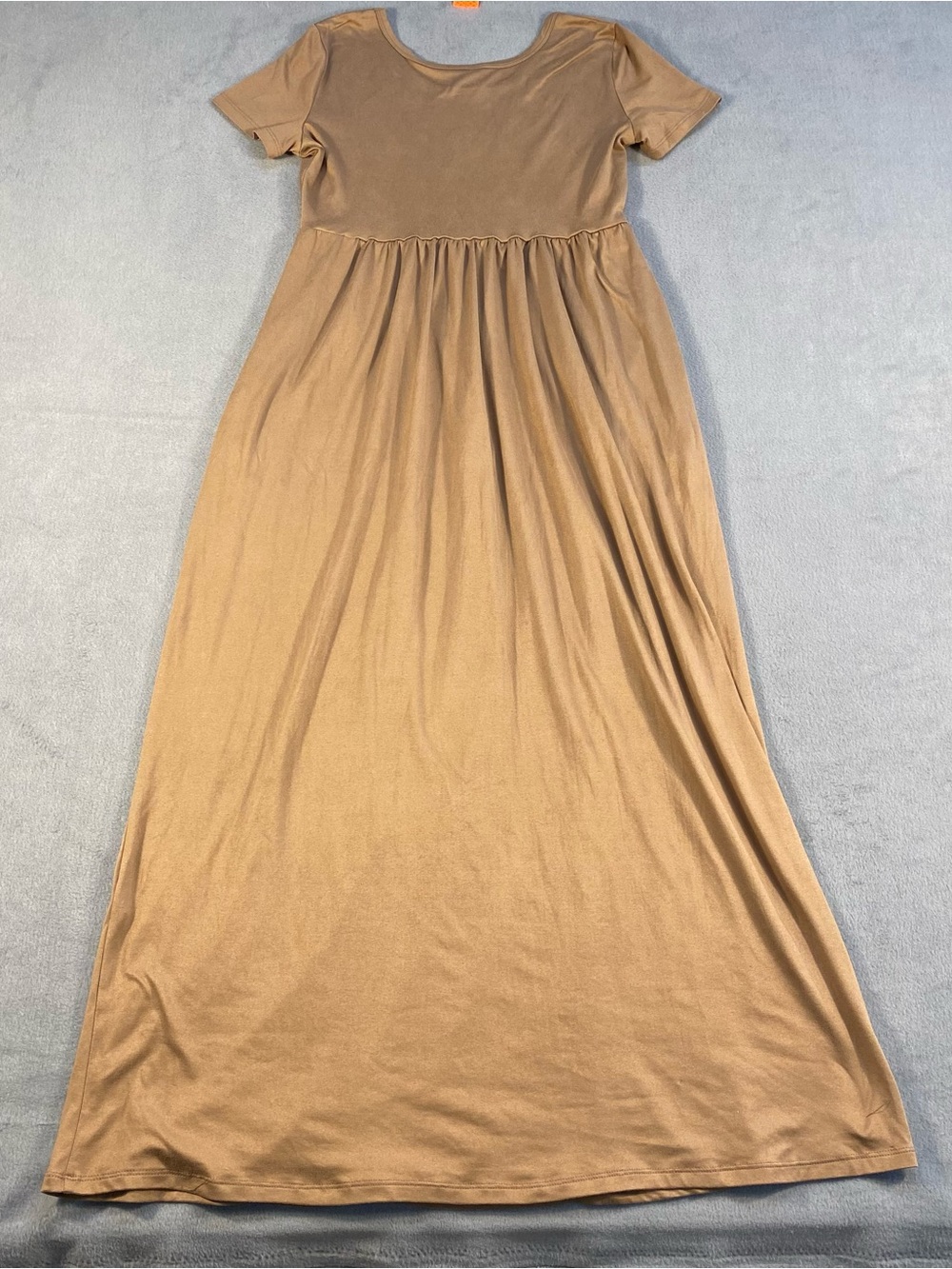 Made by Johnny women’s brown/taupe Short-Sleeve plain casual Maxi Dress, size L - Picture 3 of 10